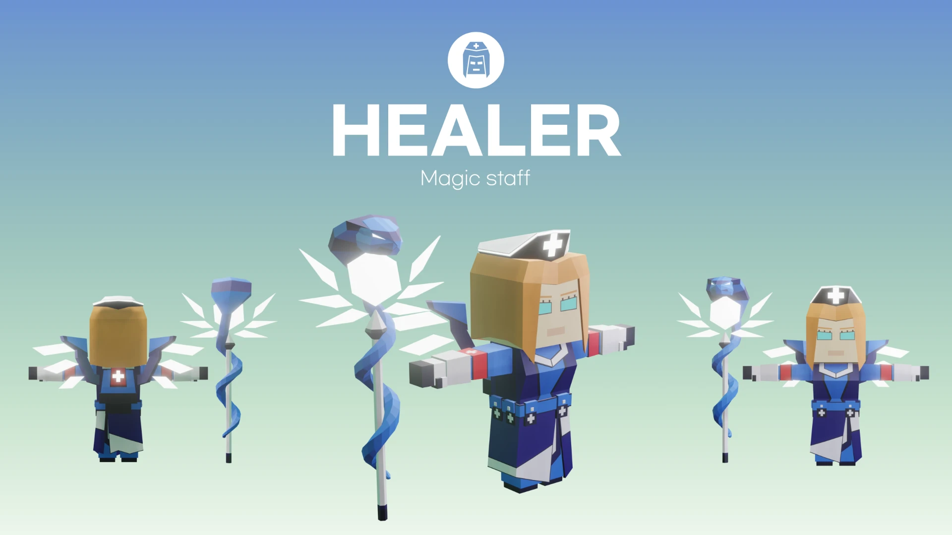 Healer 캐릭터와 매직 스태프