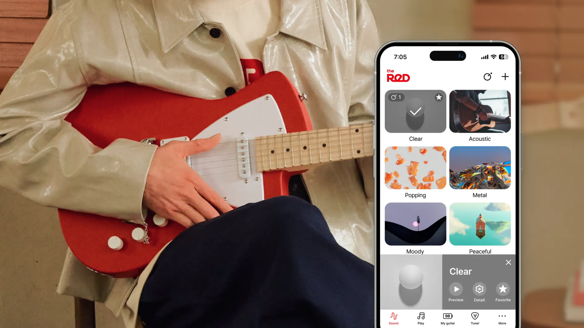 the ReD 스마트 일렉기타와 앱 대표 이미지